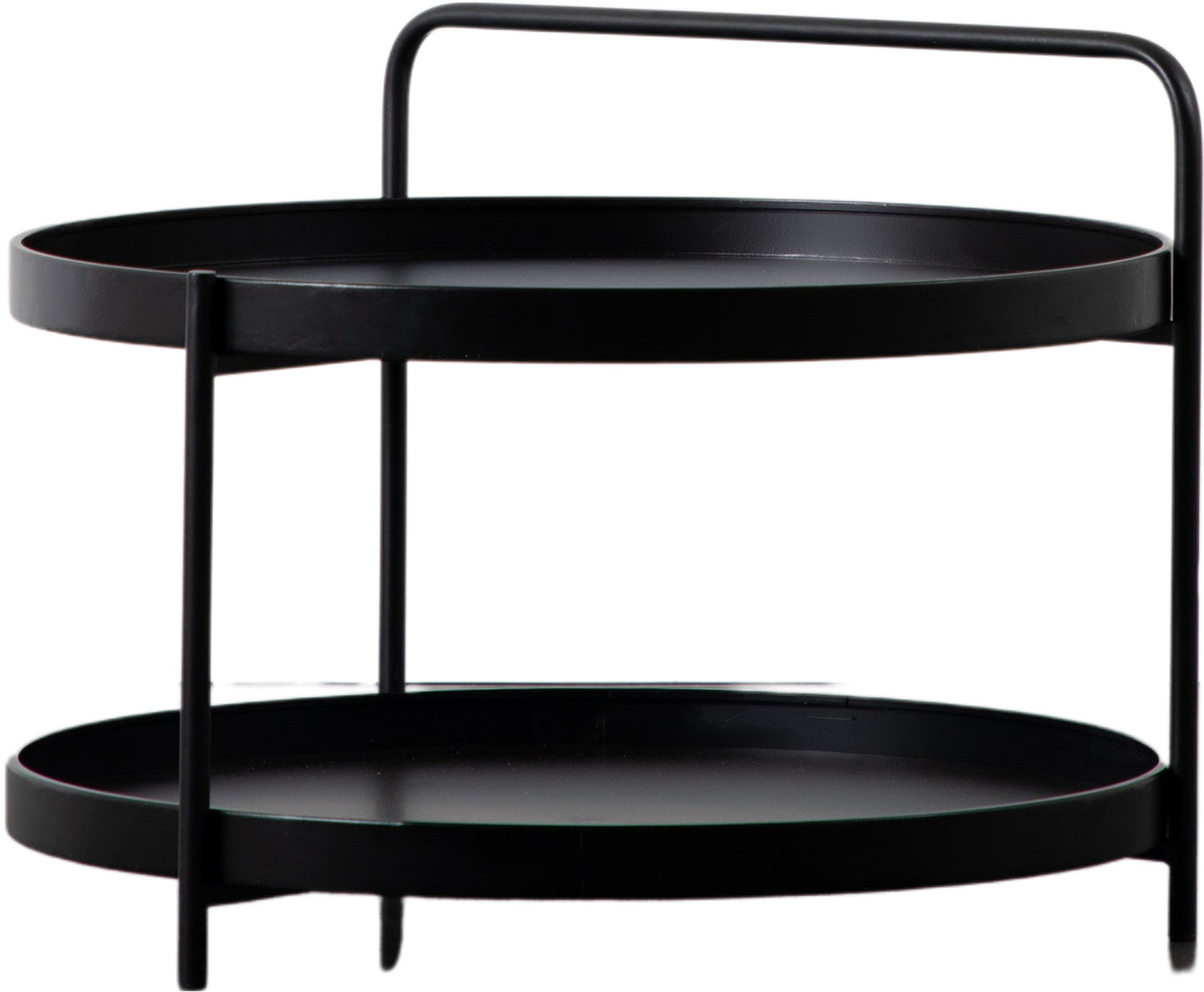 Gallery Direct Sennen Coffee Table with a tray-style table top and lower shelf in a black metal finish