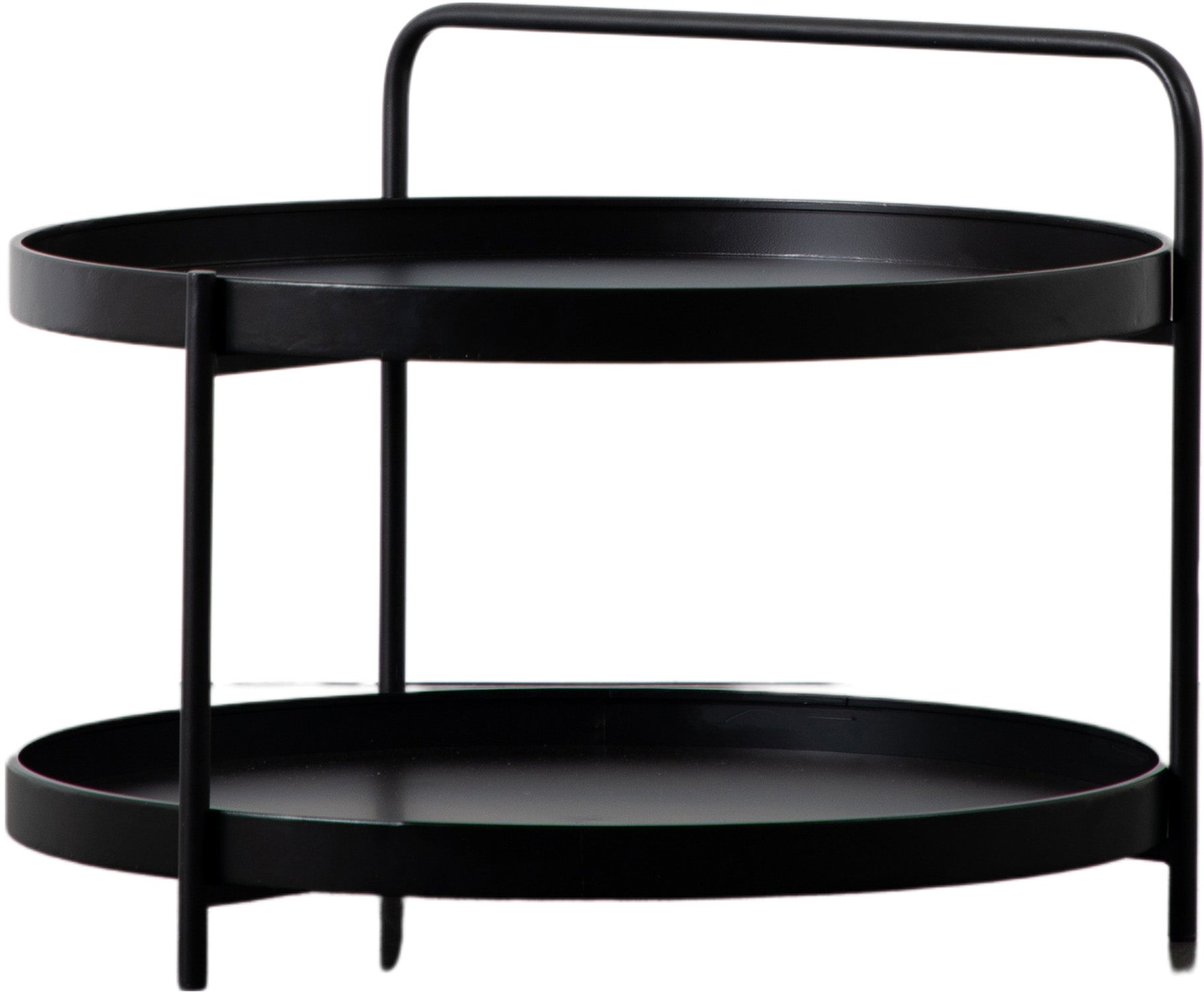 Gallery Direct Sennen Coffee Table with a tray-style table top and lower shelf in a black metal finish