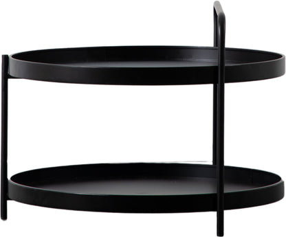 Gallery Direct Sennen Coffee Table in a Black metal frame with lowers shelf and handle element