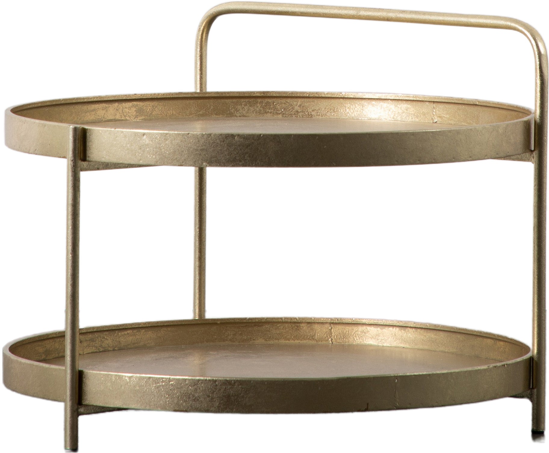 Gallery Direct Sennen Coffee Table in a Gold leaf finish on a metal frame, with a tray style table top and a lower shelf