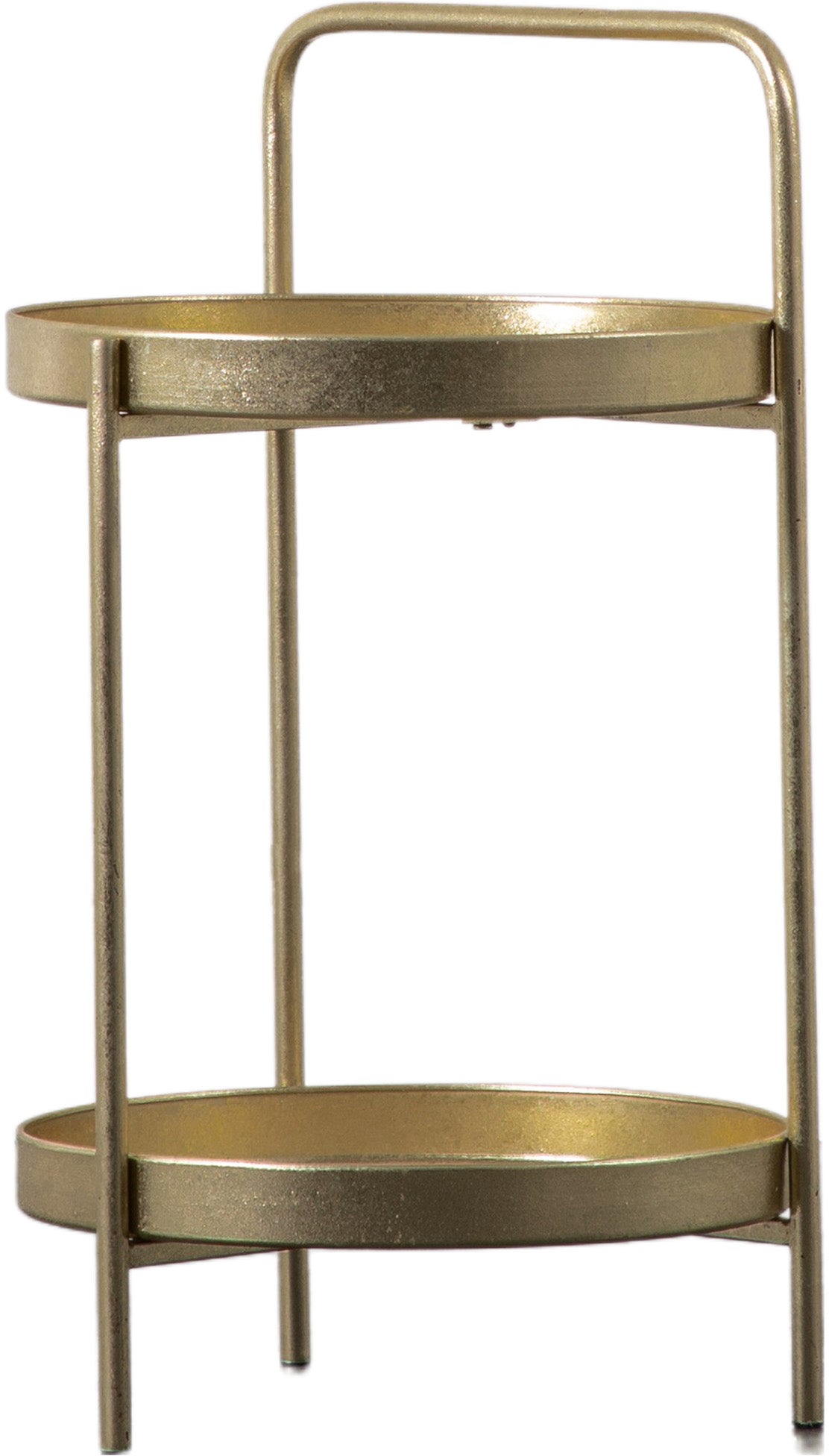 Gallery Direct Sennen Side Table in Gold leaf finish with a tray table top and lower shelf