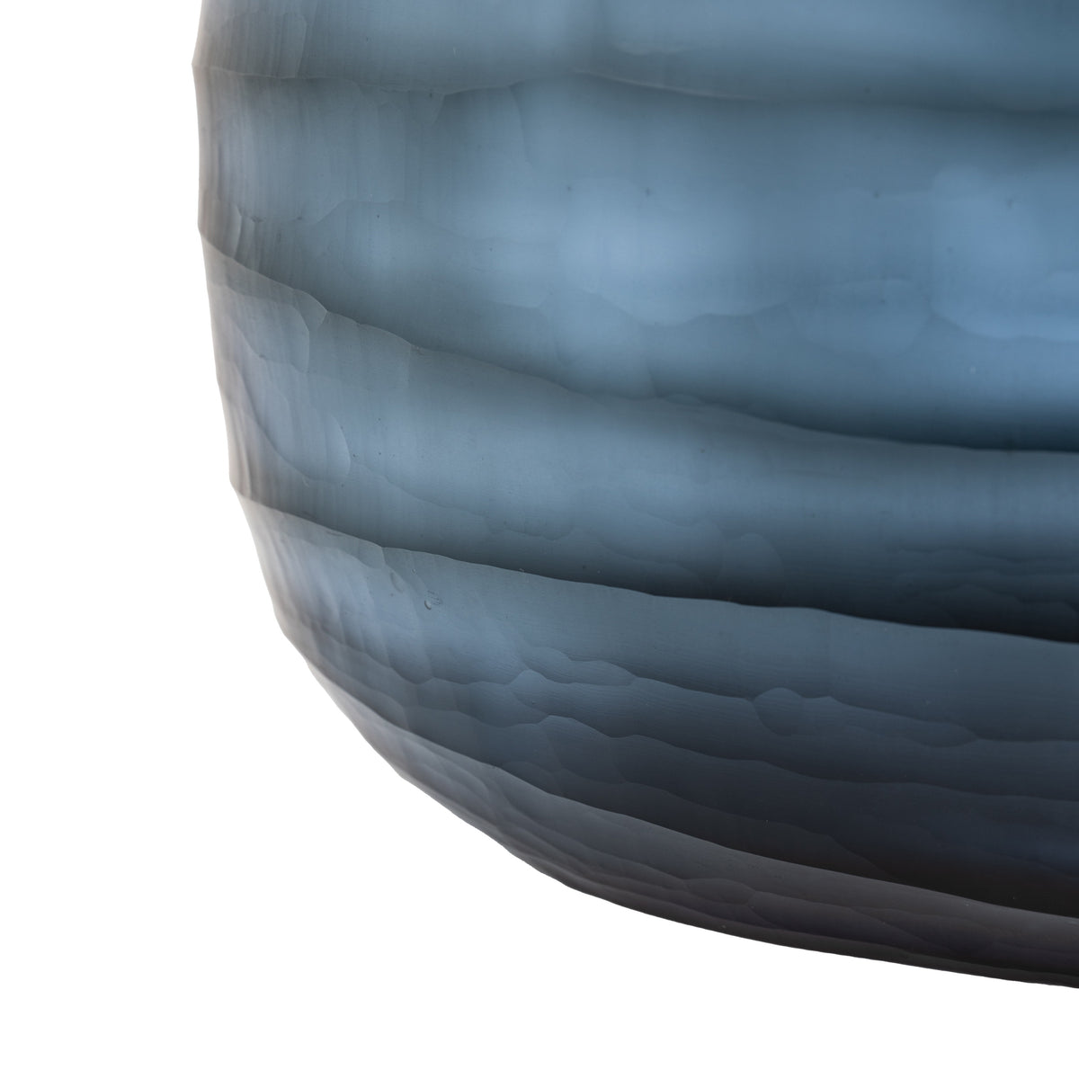 Gallery Direct Sintra Handblown Carved Glass Vase Ink Large, close-up showing its finish and detail