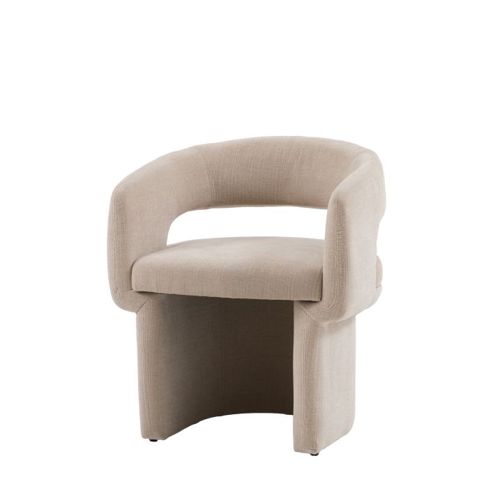 The Gallery Direct Sloane Dining Chair is full upholstered in a Natural fabric and features a modern curved design