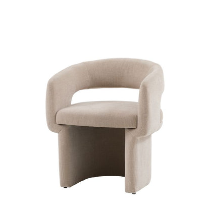 The Gallery Direct Sloane Dining Chair is full upholstered in a Natural fabric and features a modern curved design