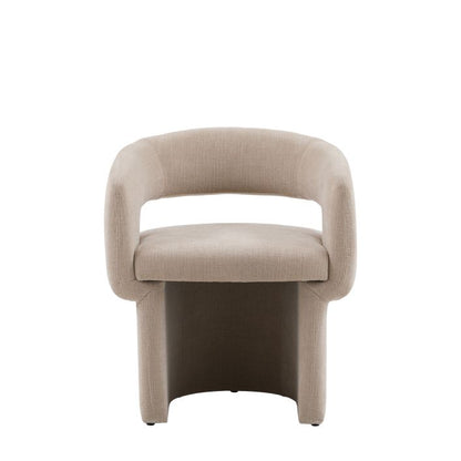 Gallery Direct Sloane Dining Chair in Natural coloured upholstery, with a modern curved design, ideally for contemporary homes