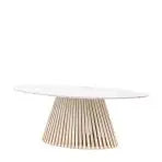 Gallery Direct Soho Oval Dining Table is a modern and contemporary table made from Indian marble and mango wood