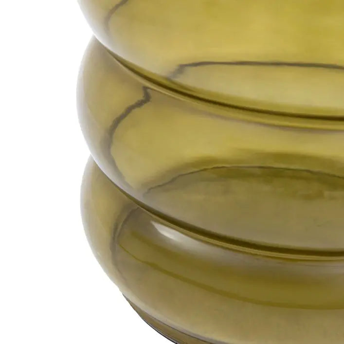 Gallery Direct Sono Side Table in Forest Green blown glass, with a bubble style design