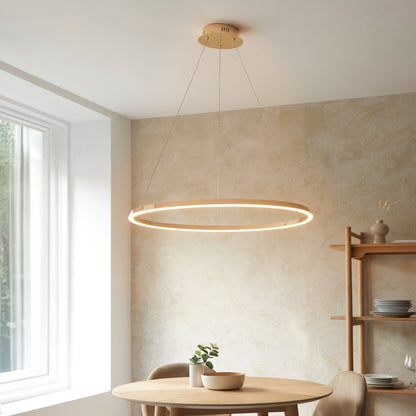 Gallery Direct Staten 1 Pendant Light French Gold Finish, styled in a room setting