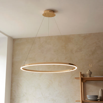Gallery Direct Staten 1 Pendant Light French Gold Finish, styled in a room setting