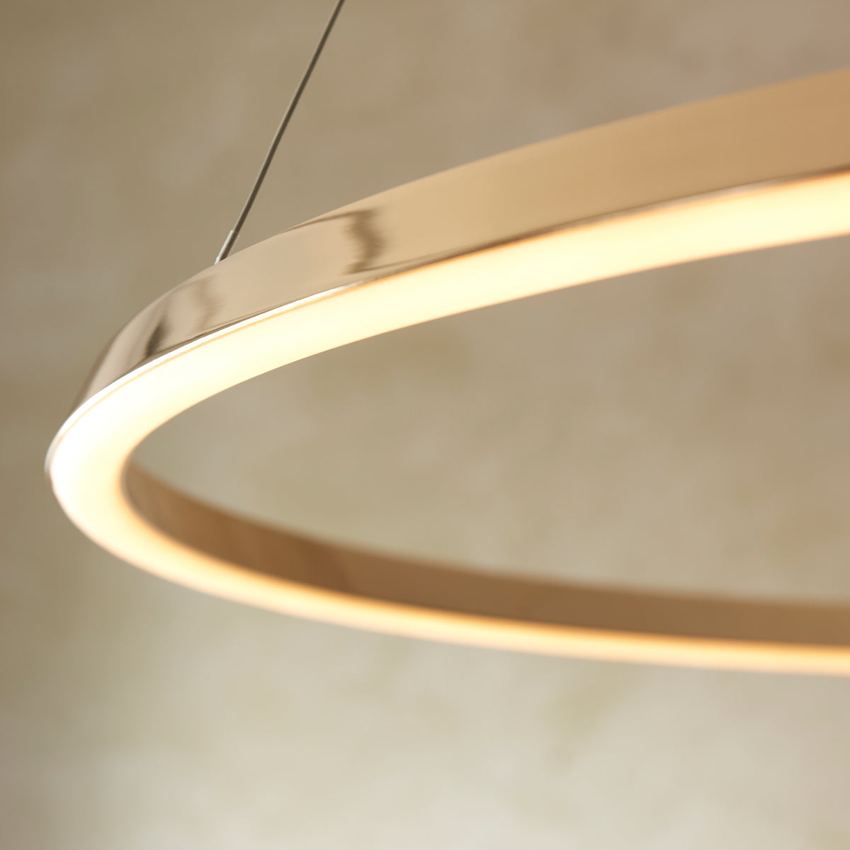 Gallery Direct Staten 1 Pendant Light French Gold Finish, close-up of the finish and design