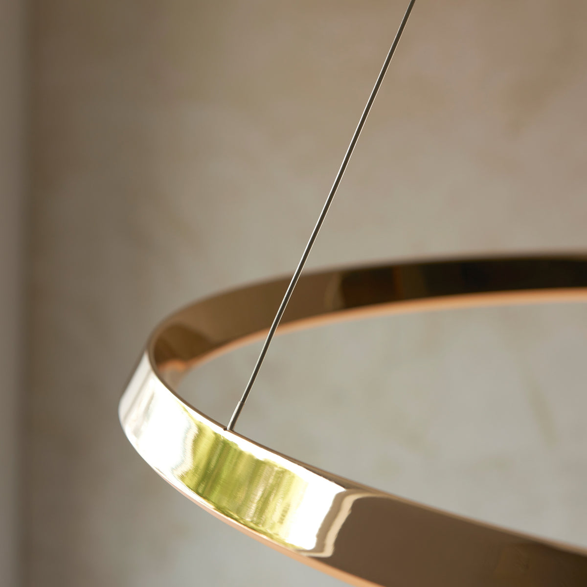 Gallery Direct Staten 1 Pendant Light French Gold Finish, close-up of the finish and design