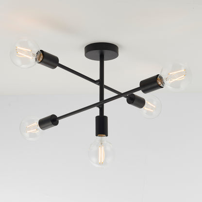 Gallery Direct Studio 5 Ceiling Lamp Black, styled in a room setting