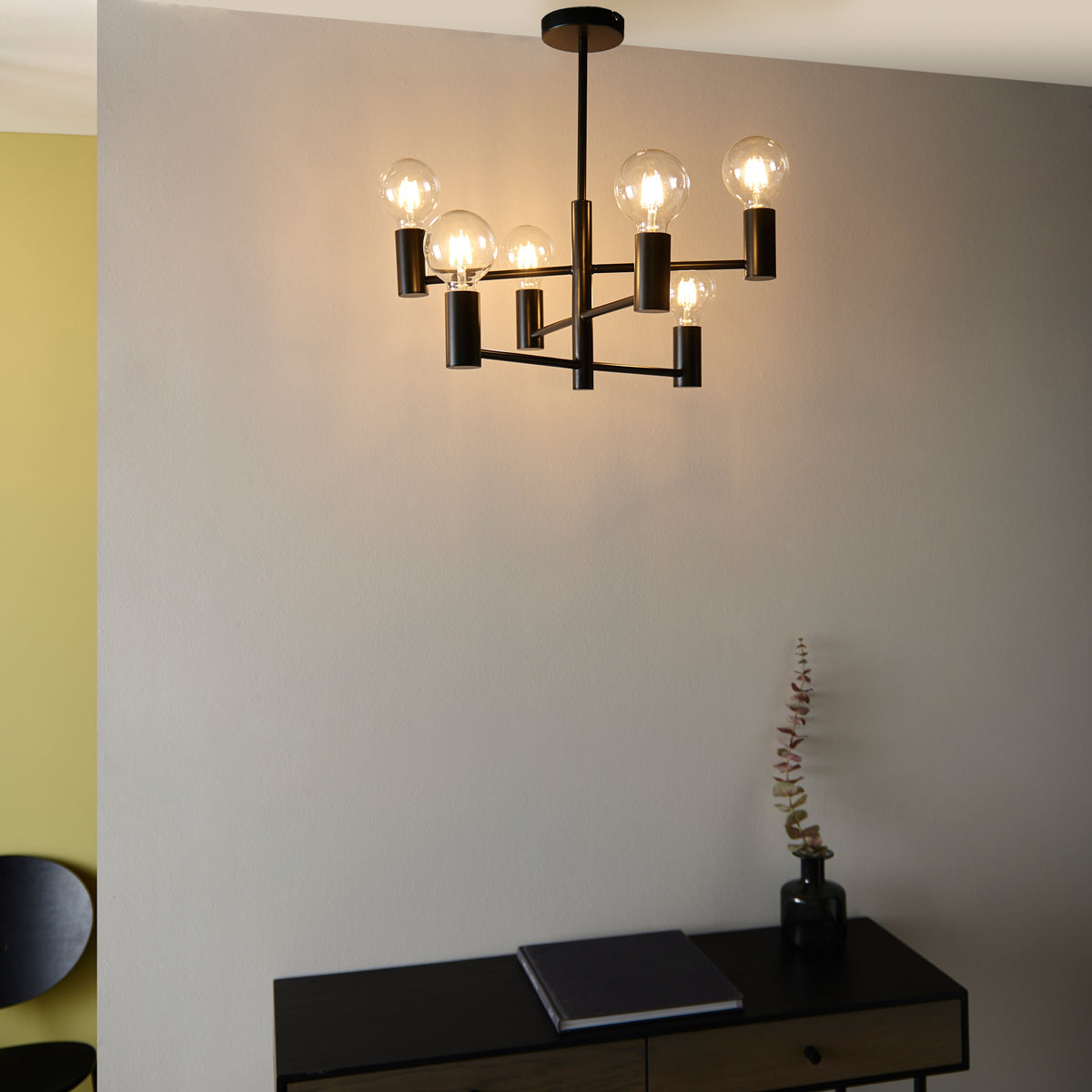 Gallery Direct Studio 6 Ceiling Light, styled in a room setting