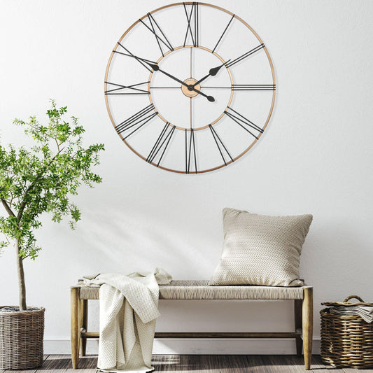 Gallery Direct Summer House Grand Clock Copper displayed in a styled interior