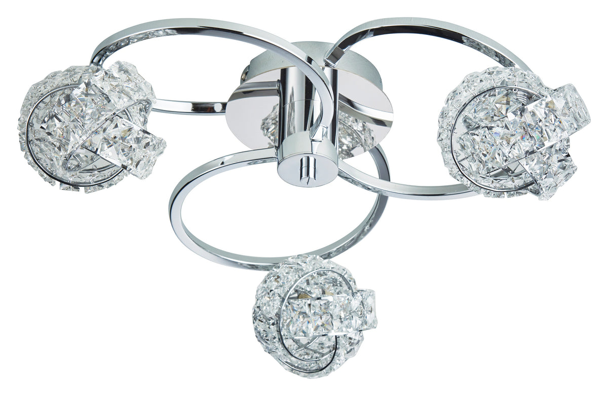 Gallery Direct Talia 3 Ceiling Light, complete product view on a white background