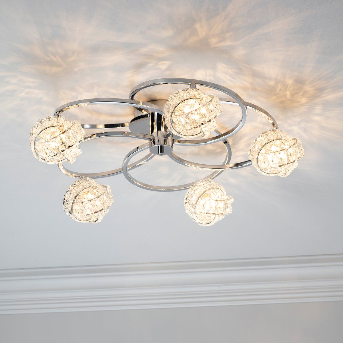 Gallery Direct Talia 5 Ceiling Light, styled in a room setting