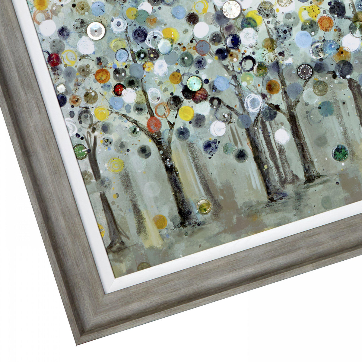 Gallery Direct Timekeeper Framed Canvas, close-up of the artwork and frame details