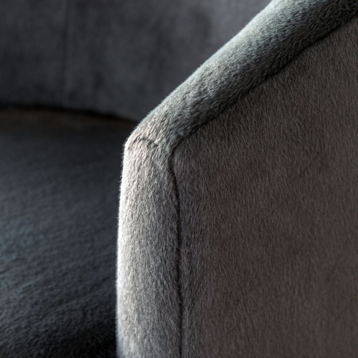 Gallery Direct Tindon Armchair upholstered in Alaska Graphite faux fur material