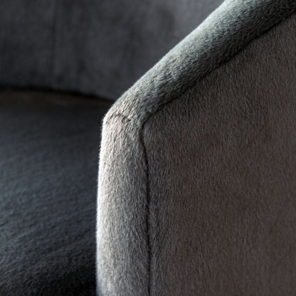 Gallery Direct Tindon Armchair upholstered in Alaska Graphite faux fur material