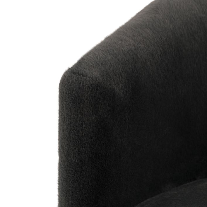 Gallery Direct Tindon Armchair upholstered in a soft plush faux fur, in Alaska Graphite grey/black colour