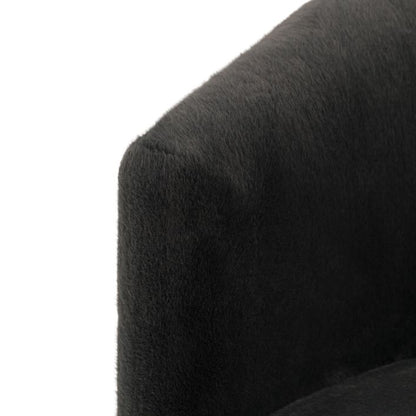Gallery Direct Tindon Armchair upholstered in a soft plush faux fur, in Alaska Graphite grey/black colour