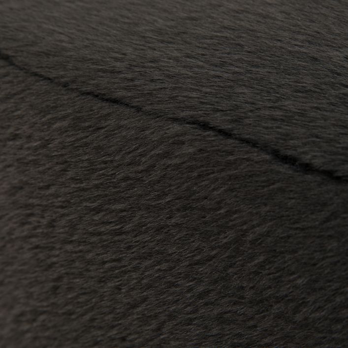 Gallery Direct Tindon Footstool in Alaska Graphite grey coloured faux fur, soft plush material