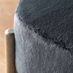 Gallery Direct Tindon Footstool in Alaska Graphite grey soft plush upholstery