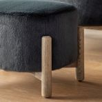Gallery Direct Tindon Footstool in Alaska Graphite grey colour with light wooden legs
