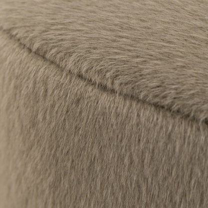 Gallery Direct Tindon Footstool in Alaska Khaki coloured faux fur material