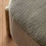 Gallery Direct Tindon Footstool in Alaska Khaki colour soft plush material with light wooden legs