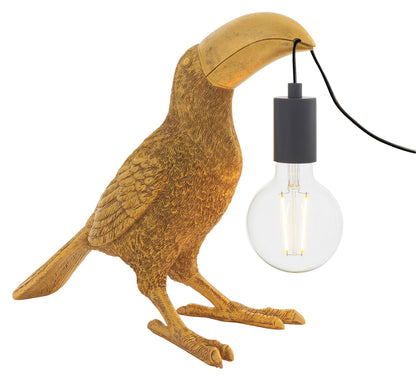 Gallery Direct Toucan Table Lamp Gold, complete product view on a white background