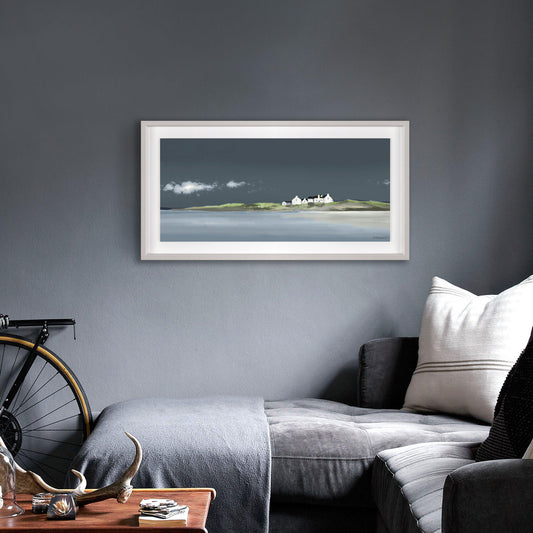 Gallery Direct True Blue Framed Art displayed in a styled interior