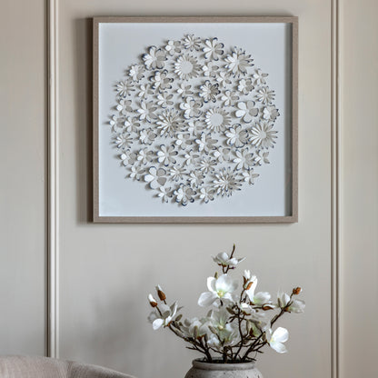 Gallery Direct Unfurling Petals Framed Art displayed in a styled interior