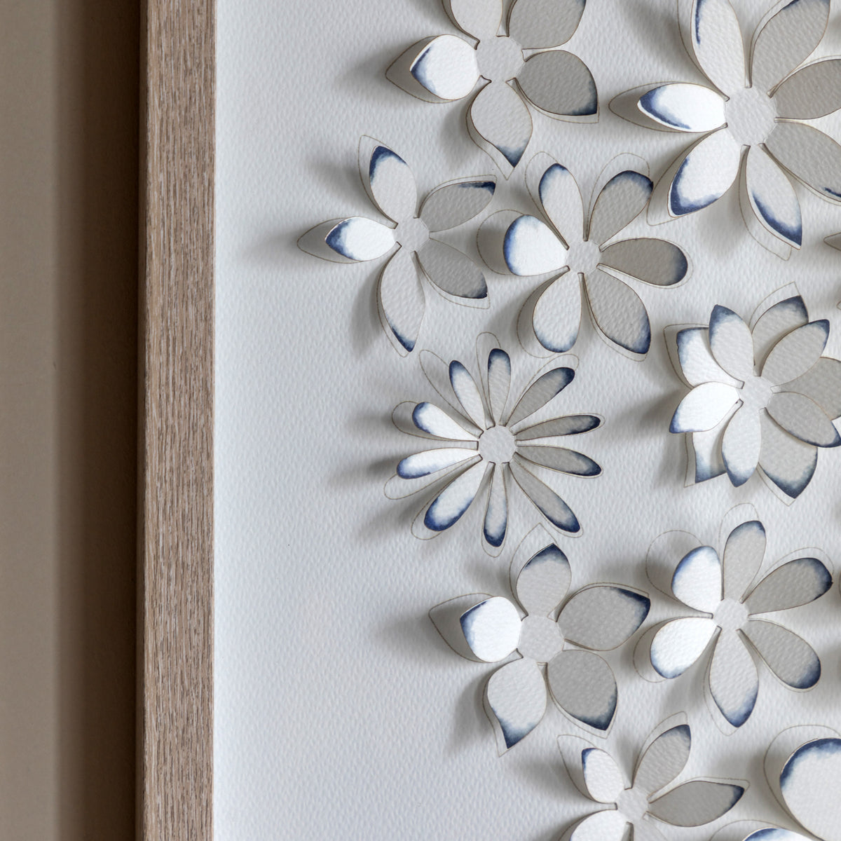 Gallery Direct Unfurling Petals Framed Art, close-up of the artwork and frame details
