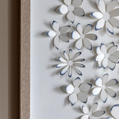 Gallery Direct Unfurling Petals Framed Art, close-up of the artwork and frame details