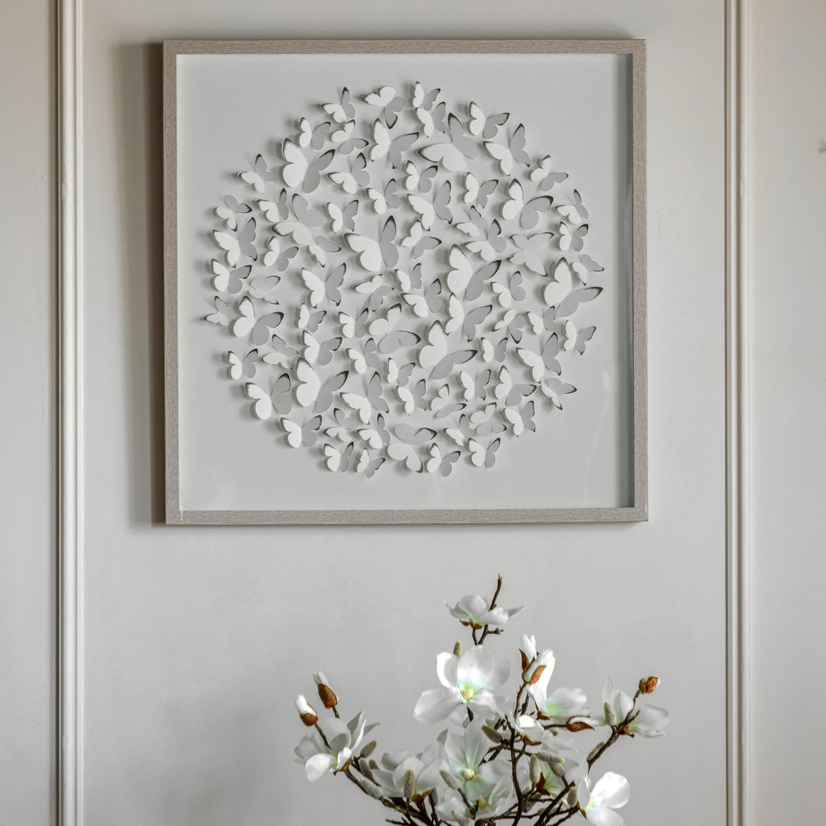 Gallery Direct Unfurling Wings Framed Art displayed in a styled interior