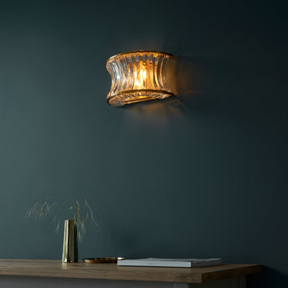 Gallery Direct Uruguay 2 Wall Light Warm Brass, styled in a room setting