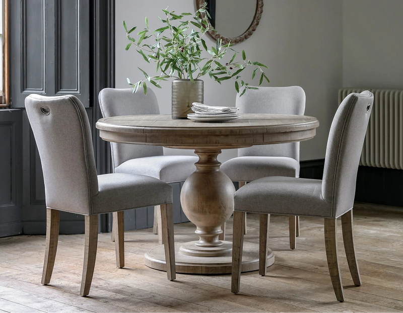 Gallery Direct Vancouver Round Extending Dining Table can seat 4-6 people 