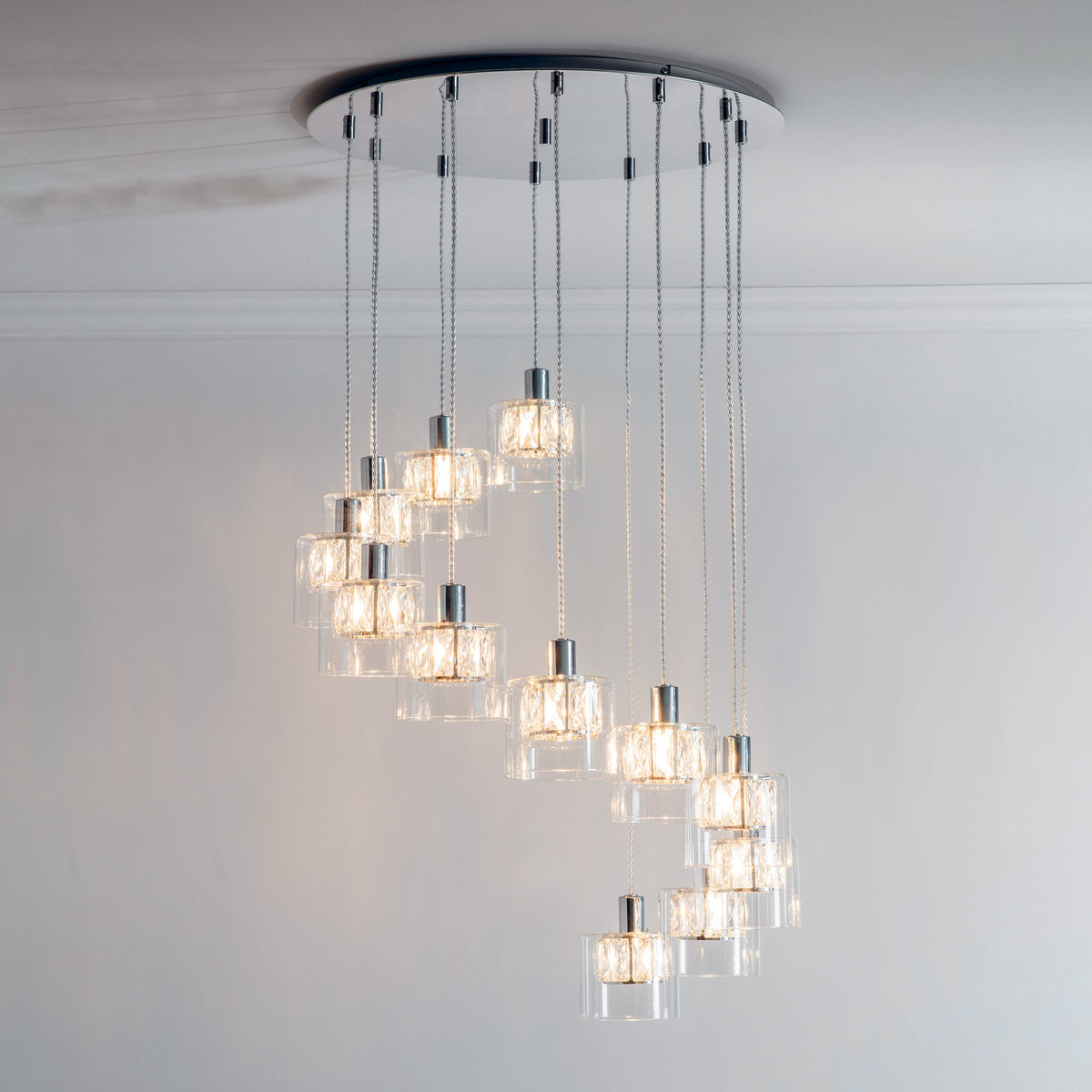 Gallery Direct Verina 12 Drop Pendant Light, styled in a room setting