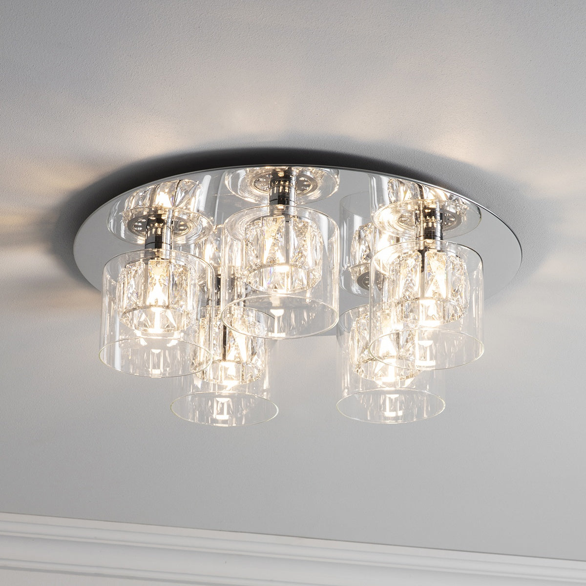Gallery Direct Verina 5 Ceiling Light, styled in a room setting