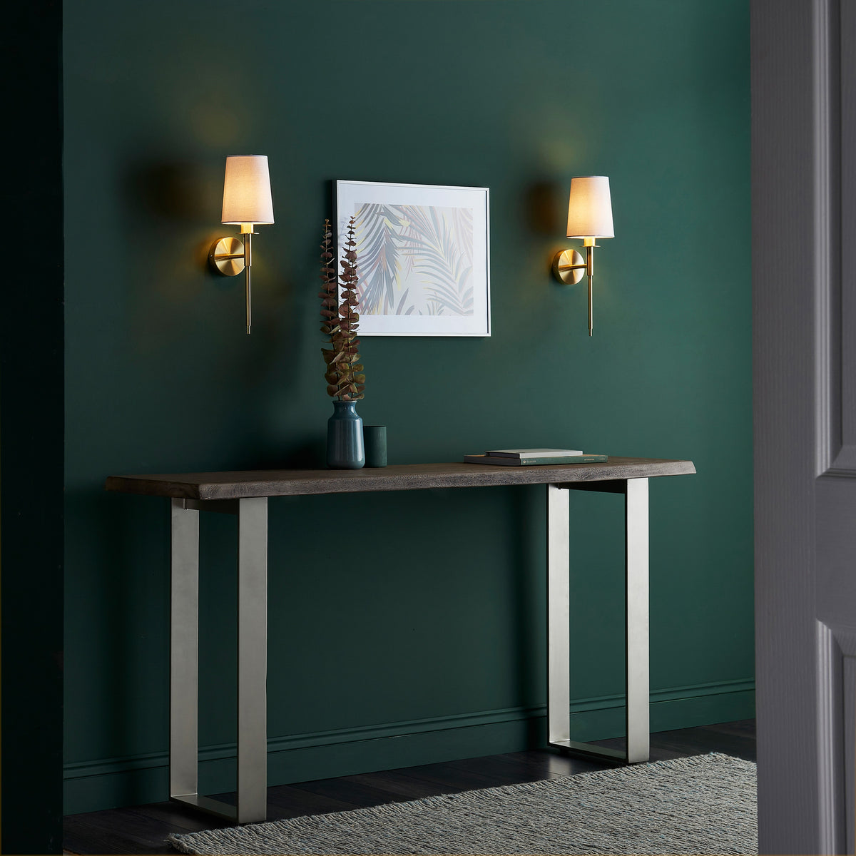 Gallery Direct Virva Wall Light Brushed Brass, styled in a room setting
