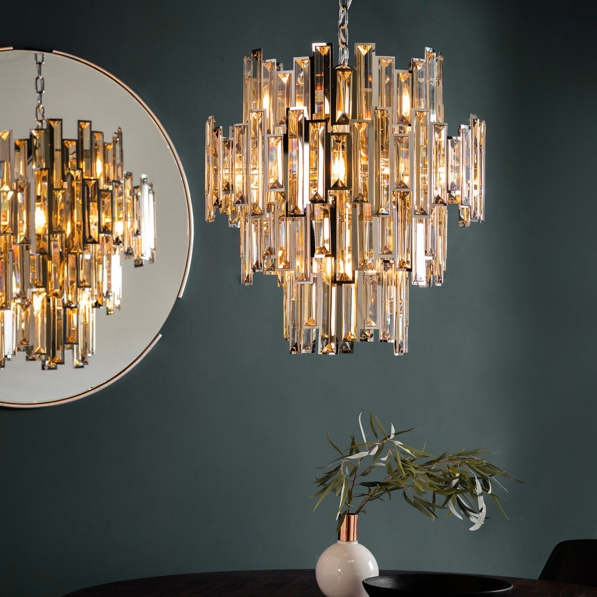 Gallery Direct Viviana 12 Pendant Light, styled in a room setting