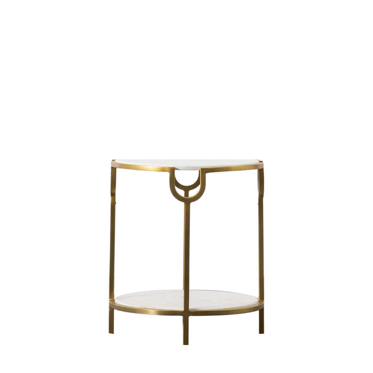 Gallery Direct Weston Side Table White Marble front view on a white background