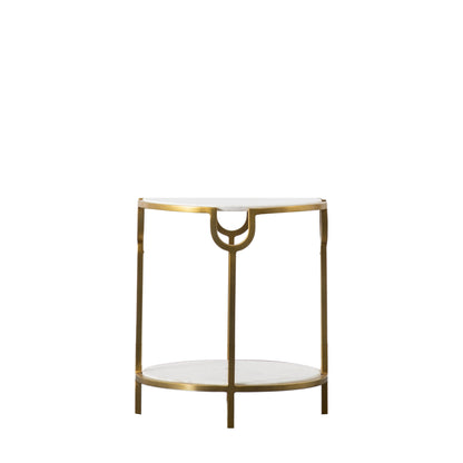 Gallery Direct Weston Side Table White Marble front view on a white background