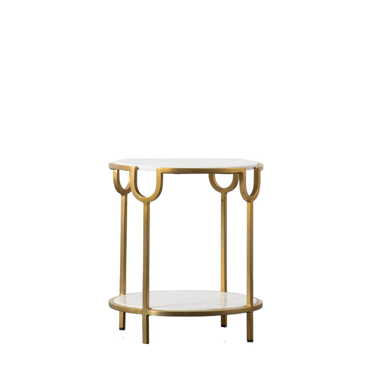 Gallery Direct Weston Side Table White Marble angled product view