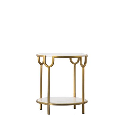Gallery Direct Weston Side Table White Marble angled product view