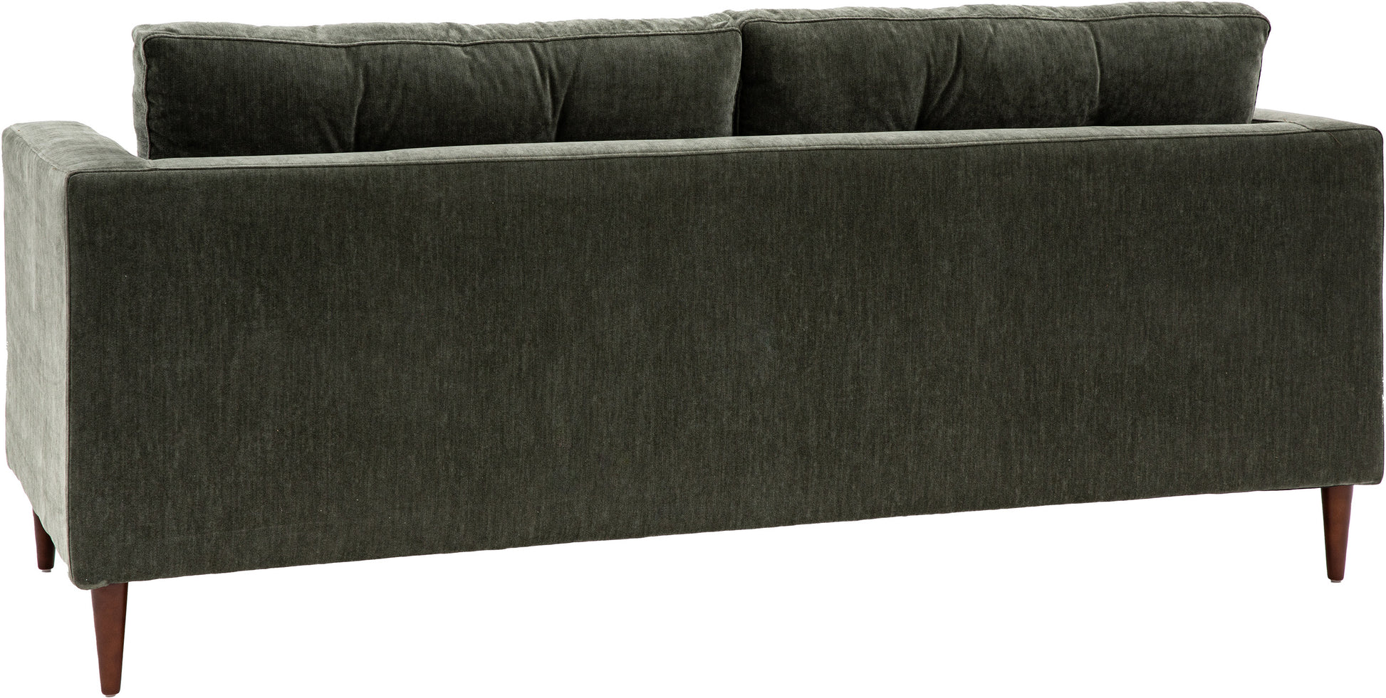 Gallery Direct Whitwell Forest Green 3 Seater Sofa features sleek lines with block arms and tapered wooden legs