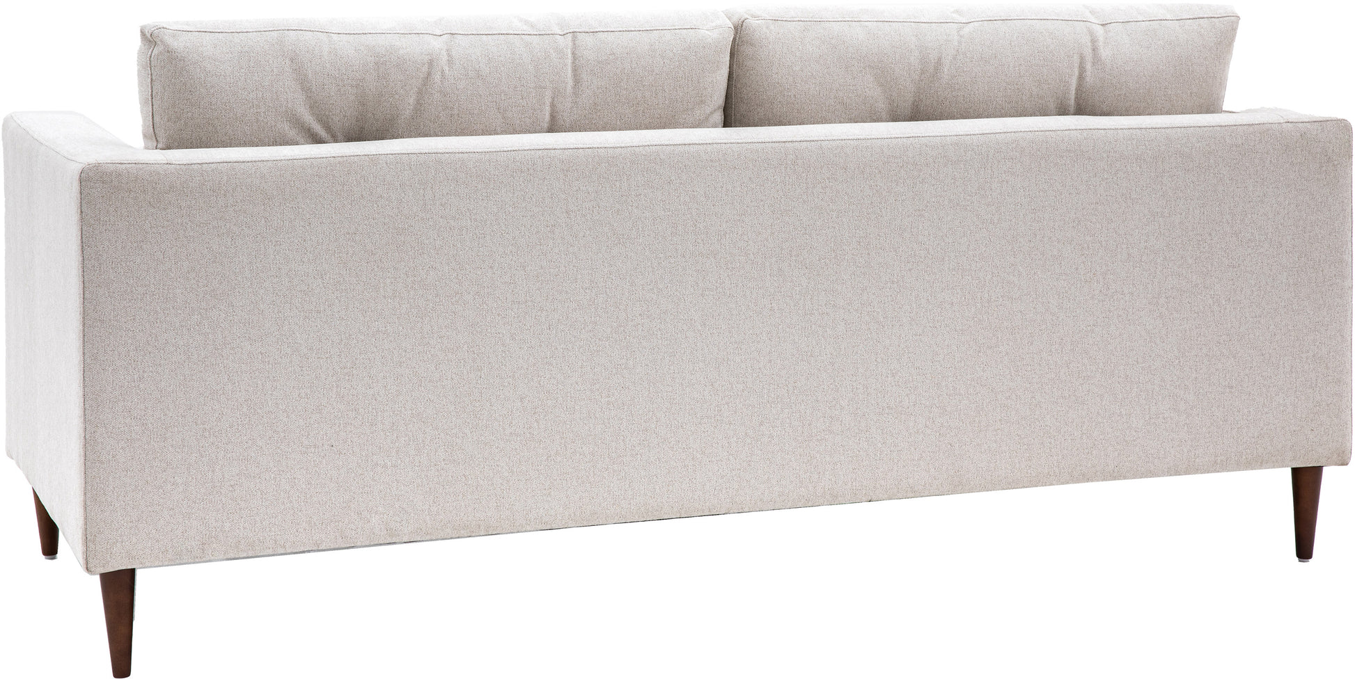 Gallery Direct Whitwell 3 Seater Sofa in Light Grey has a squared frame with padded back cushions and tapered wooden legs