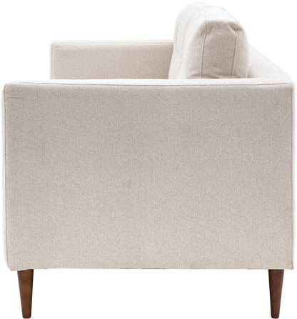 Gallery Direct Whitwell 3 Seater Sofa in Light Grey features a clean lined frame with padded back cushions and tapered wooden legs
