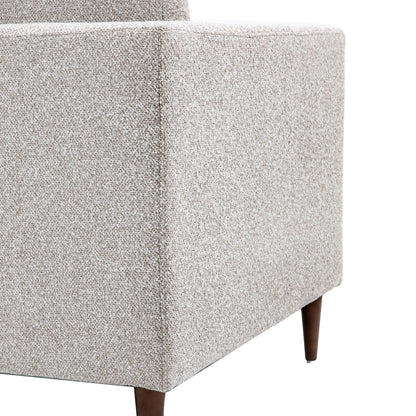 Gallery Direct Whitwell Armchair in Light Grey upholstery with a squared frame and tapered wooden legs